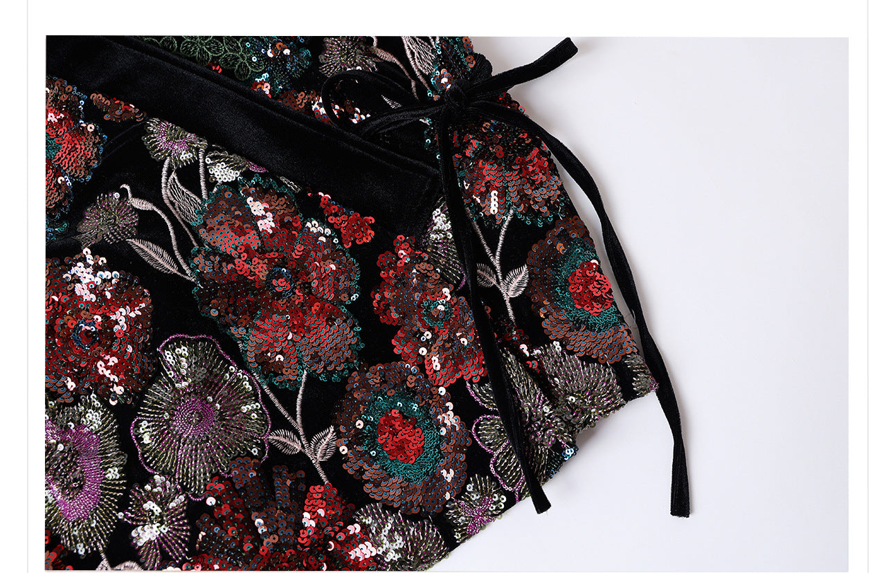 High-End New Chinese Style Embroidered Sequin Coat | Elegant National Top