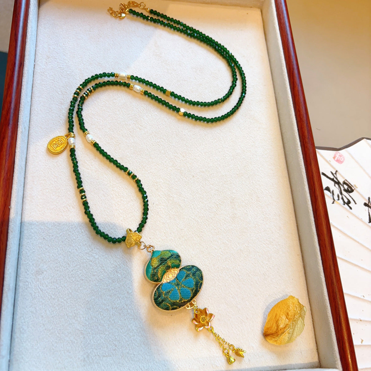 Handmade Song Brocade Gourd Necklace | New Chinese Style Cultural Heritage Accessory