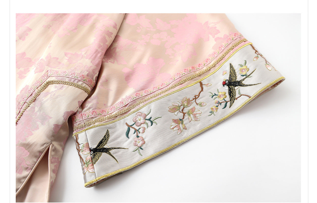 Elegant Jacquard Rayon Shirt New Chinese Style Loose Top