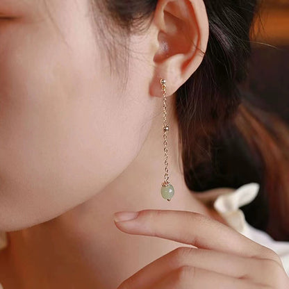 Elegant Chinese Style Earrings | Simple Versatile Ear Hook Clip Jewelry for Women