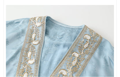 High-End National Style Beaded Jacket | Elegant Light Luxury Jacquard Top