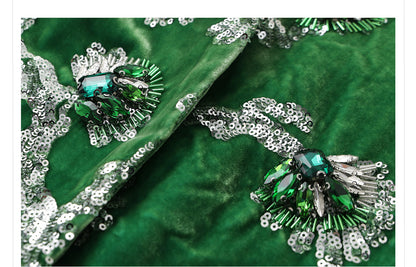 2025 Spring New Chinese Beaded Embroidered Silk Cardigan & Skirt Set