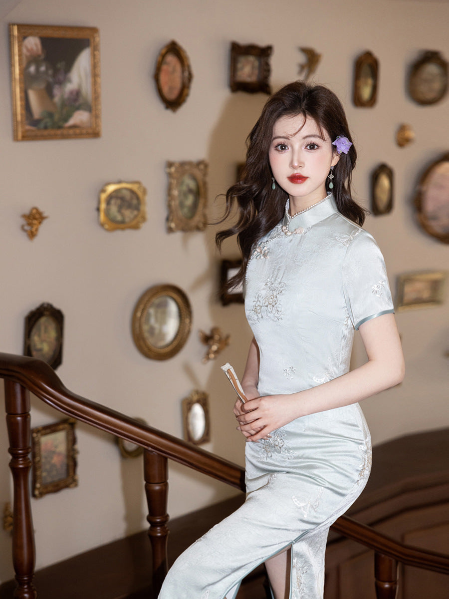 Artistic Camellia Cheongsam – Retro Youth Fresh Dress