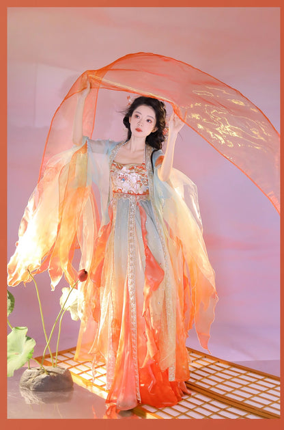 Koi Spirit Hanfu Costume — Qi Chest Skirt & National Style Summer Dress