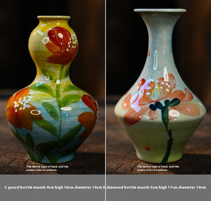 Jingdezhen Handmade Ceramic Vase — Oil Painting Style Small Home Decor