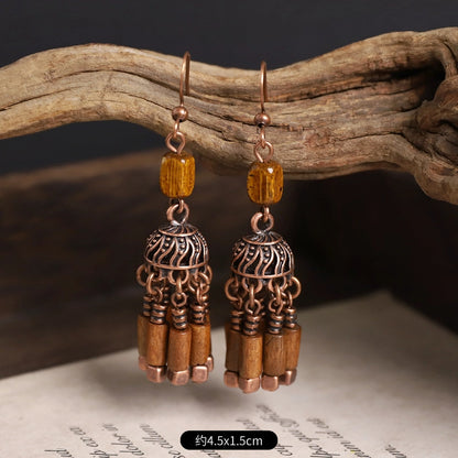 Vintage Boho Tassel Earrings — Niche Chinese Ethnic Long Drop Earrings