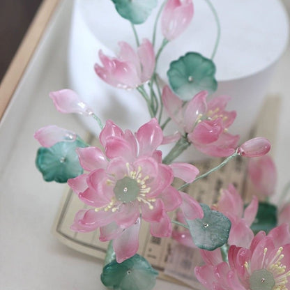 Lotus Flower Hair Clips New Chinese Style Hanfu Cheongsam Accessories