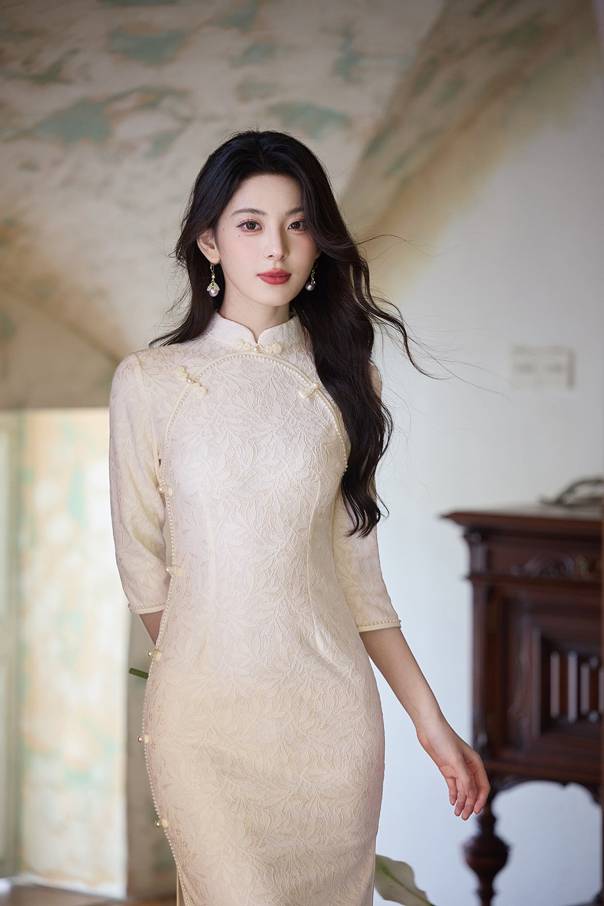New Chinese Style Qipao – Improved Elegant Daily Engagement Dress