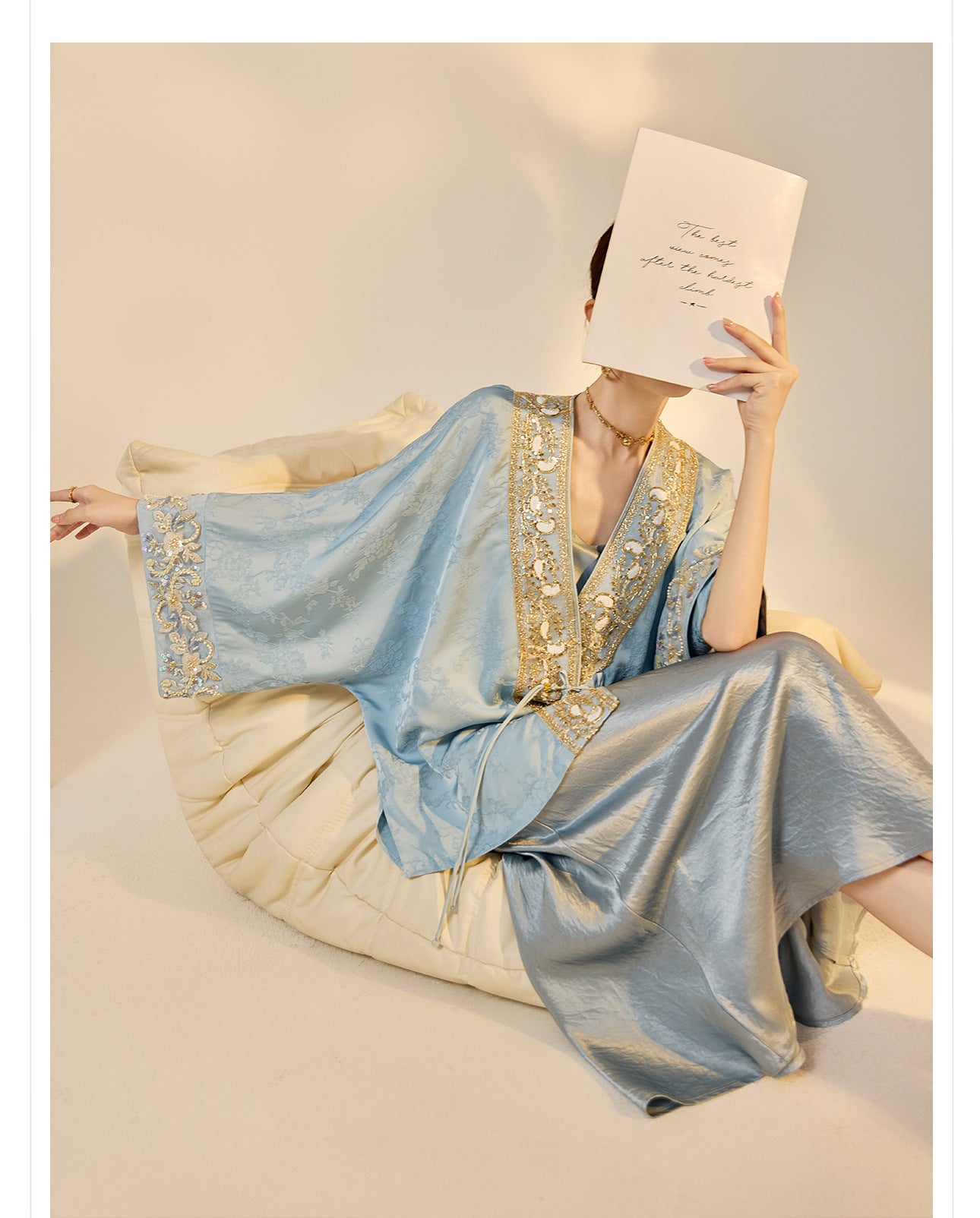 High-End National Style Beaded Jacket | Elegant Light Luxury Jacquard Top