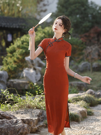 Improved Chinese Style Qipao – Slim Fit High-End Dress