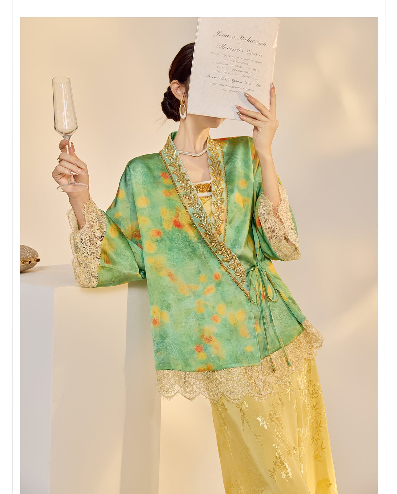 Elegant New Chinese Embroidered Jacquard Cardigan & Strap Dress Set