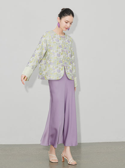 Autumn Women's Tulip Brocade Jacquard Elegant Jacket