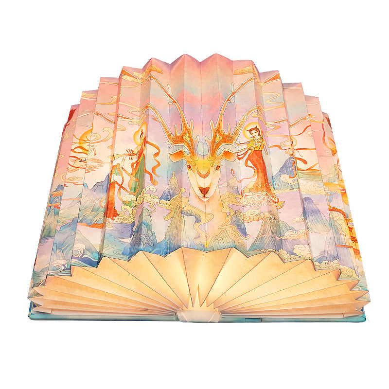 Creative 3D Night Light Foldable Fan Book Lamp for Bedroom