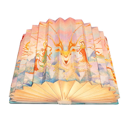 Creative 3D Night Light Foldable Fan Book Lamp for Bedroom