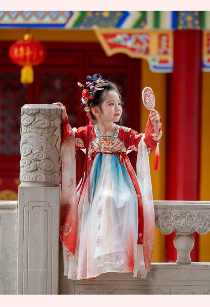 Girls’ Spring Autumn Hanfu | High-End Fairy Ru Skirt National Style Dress