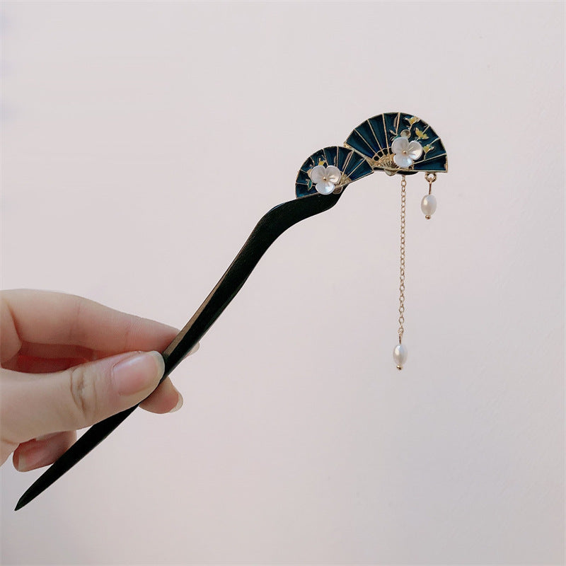 Ancient Style Fan Shaped Hairpin Hair Accessory Women Hanfu Hair Ornament