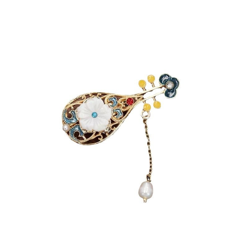 Chinese Style Brooch — Palace Elegant Pearl Tassel Pin for Cheongsam