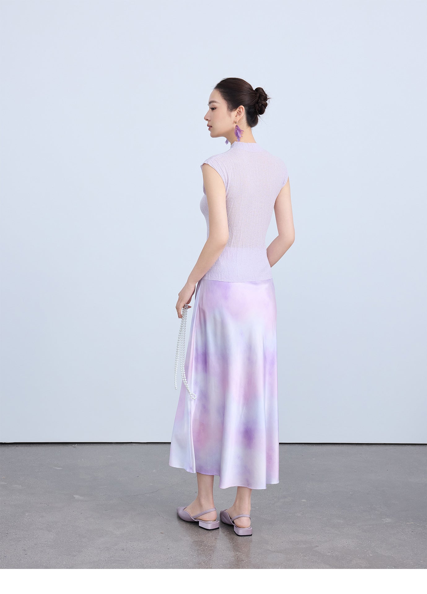 Chic High-End Silk Gradient Half Skirt for Women