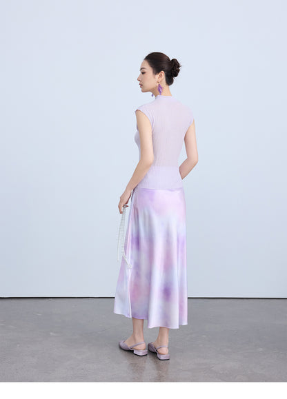 Chic High-End Silk Gradient Half Skirt for Women