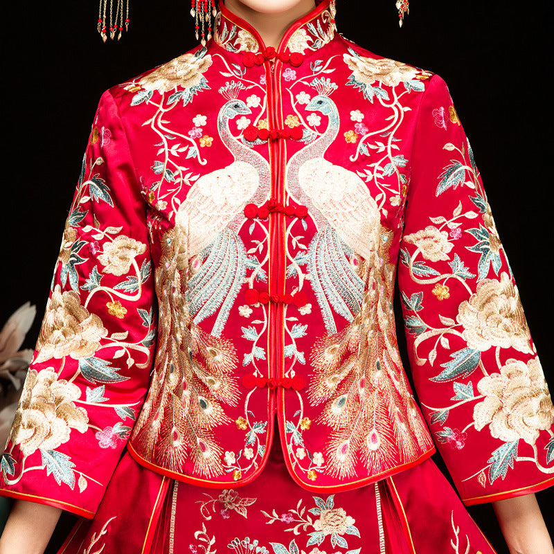 Chinese Wedding Xiuhe Dress Bride & Groom Plus Size Set