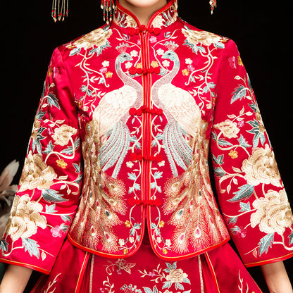 Chinese Wedding Xiuhe Dress Bride & Groom Plus Size Set
