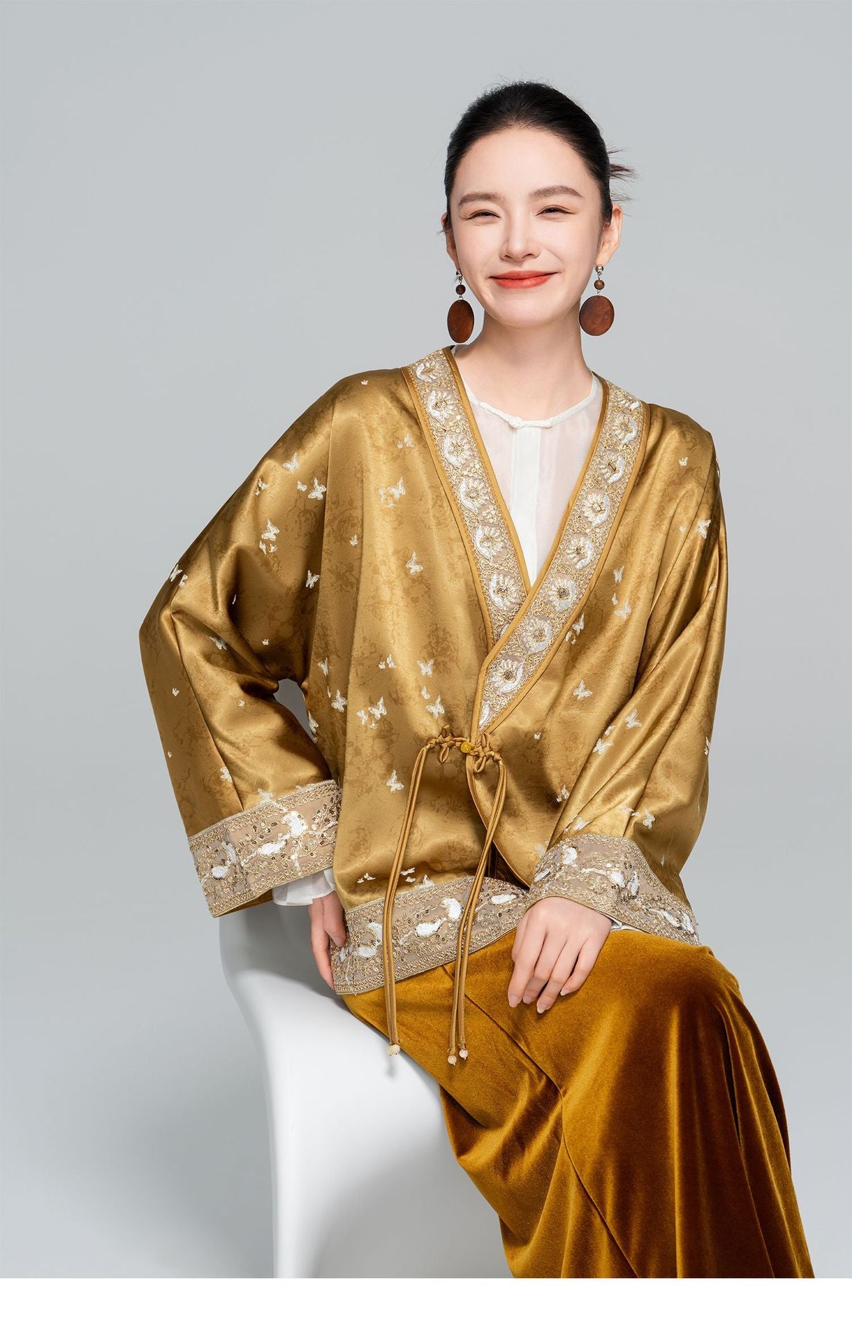 High-End Butterfly Embroidered Outerwear for Women