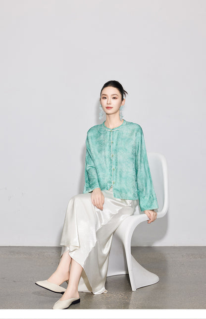 Chic High-End Diagonal Cut Satin Mermaid Skirt