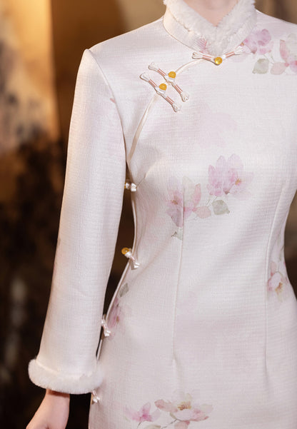 High-End Chinese Qipao – Gorgeous Winter Dress for Women