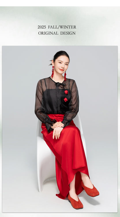 Original National Style Thin Fashion Versatile Autumn Top