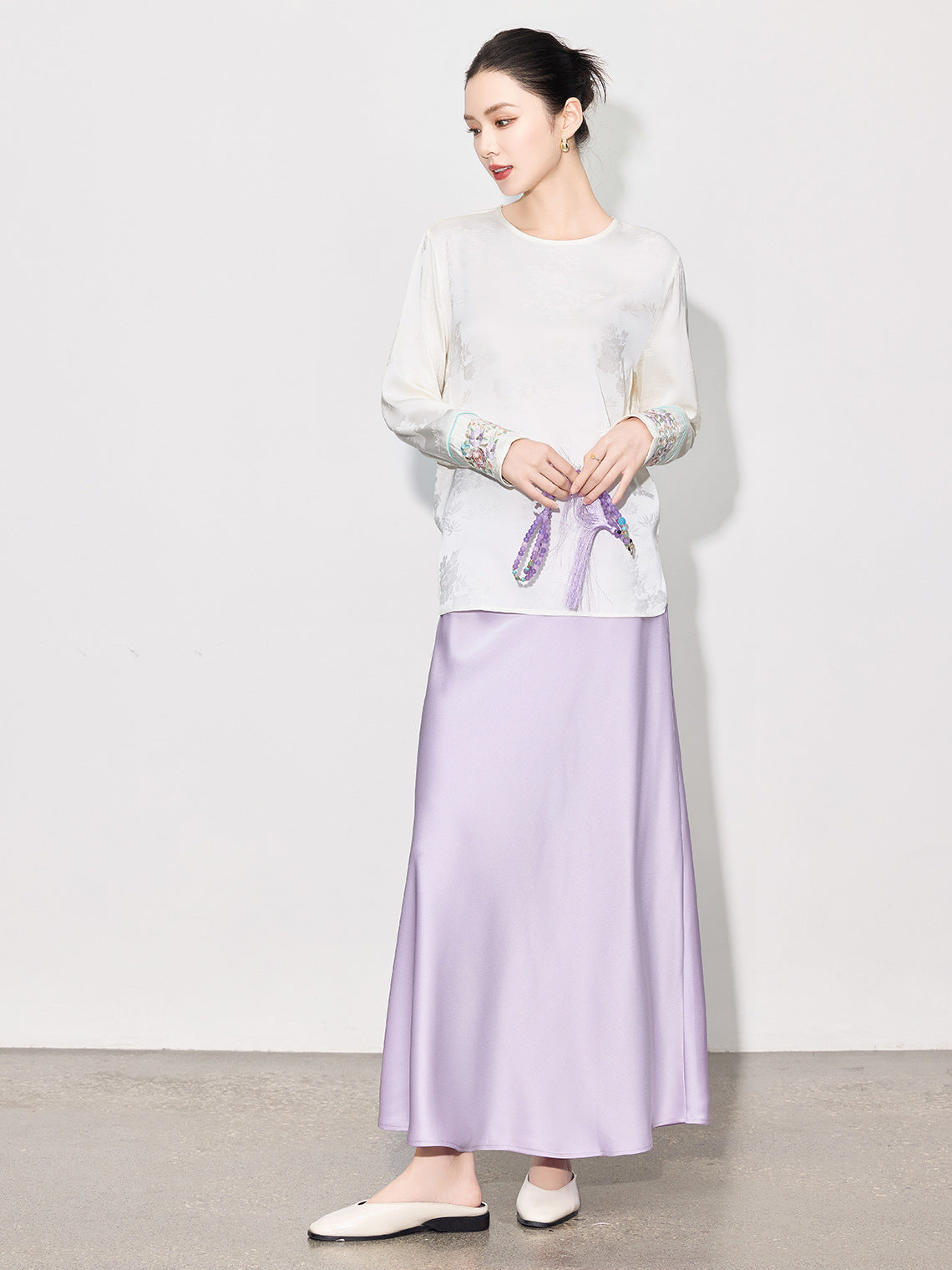 Elegant Smooth Satin Mermaid Long Skirt