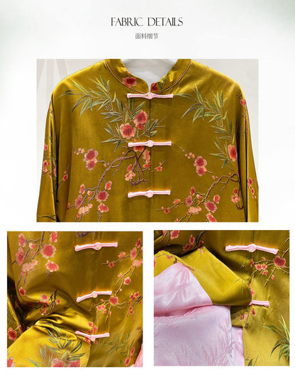 Old Money Style Printed Tang Jacket for Women