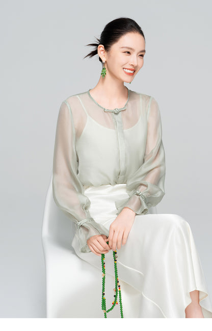 Lightweight Autumn Casual Round Neck Shirt for Women