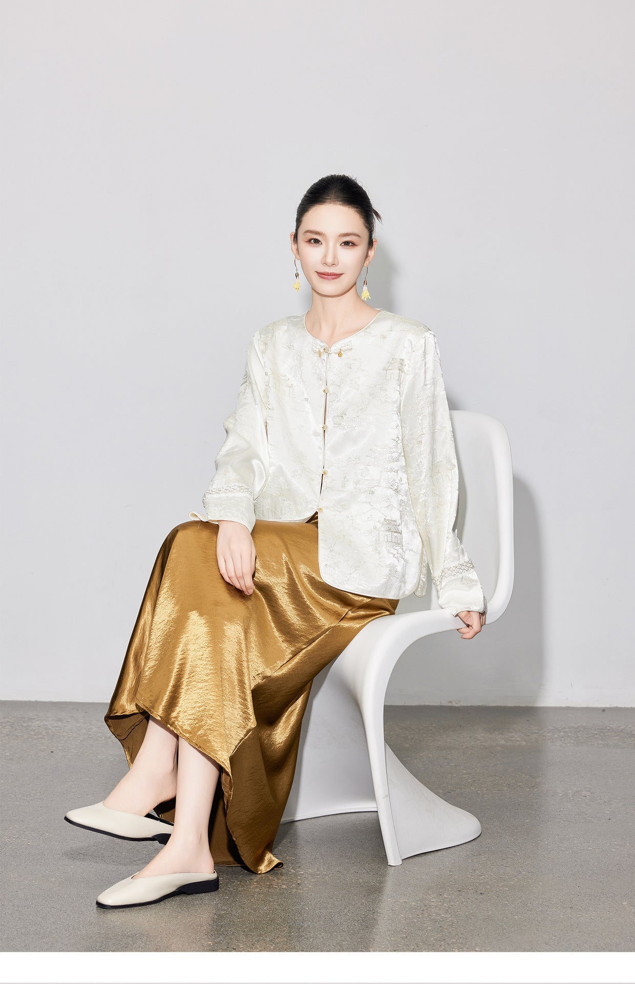 Elegant Satin Midi Mermaid Skirt, Slimming Design