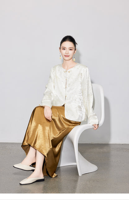 Elegant Satin Midi Mermaid Skirt, Slimming Design