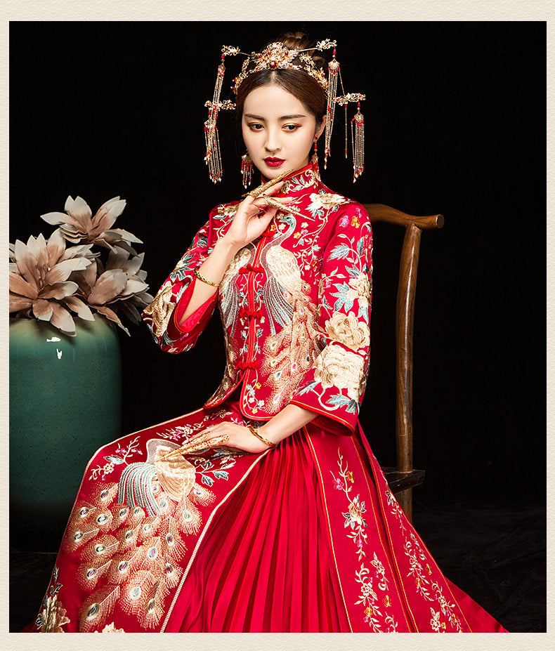 Chinese Wedding Xiuhe Dress Bride & Groom Plus Size Set