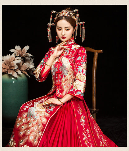 Chinese Wedding Xiuhe Dress Bride & Groom Plus Size Set