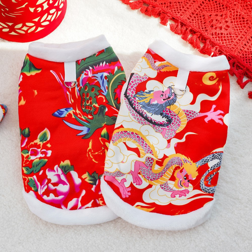 Pet Northeast Large Floral Coat Warm Cotton Jacket for Dogs & Cats