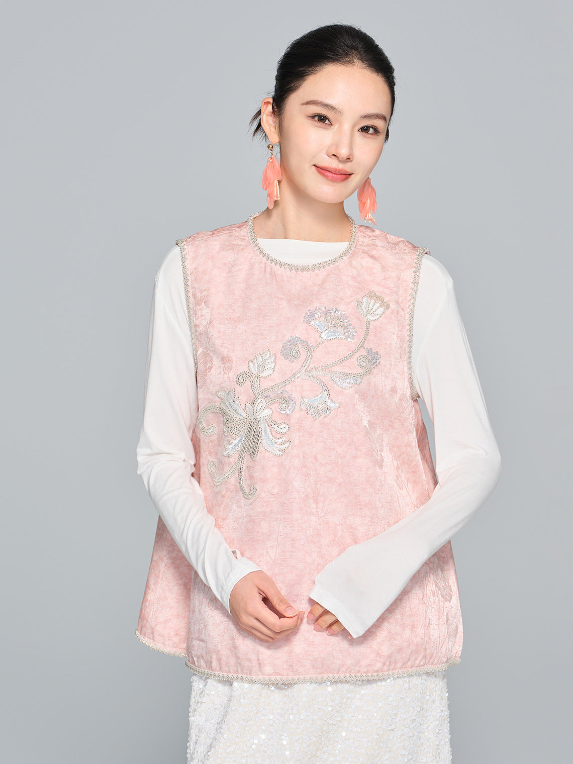 Stylish Heavy Embroidery Vest for Women