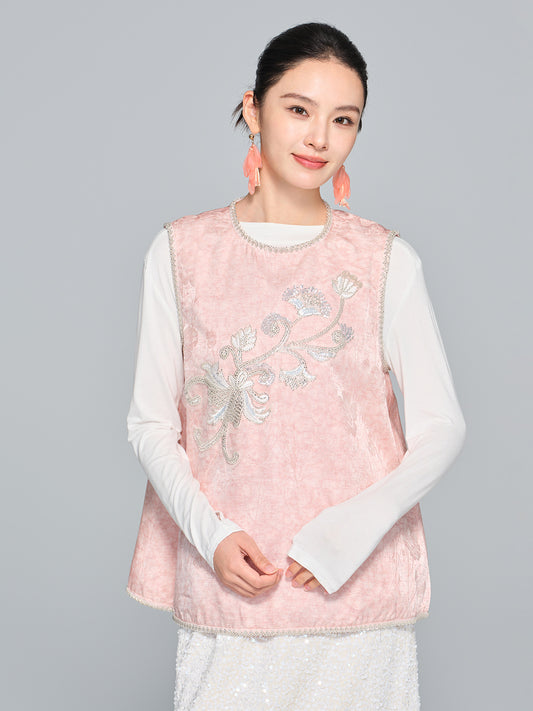 Stylish Heavy Embroidery Vest for Women