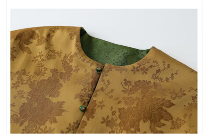 New Chinese Style Reversible Jacquard Elegant Top