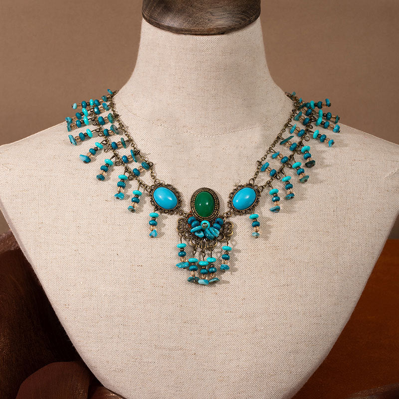 Exotic Ancient Style Hair Ornament Set | Hanfu Earrings Necklace Hair Accessory