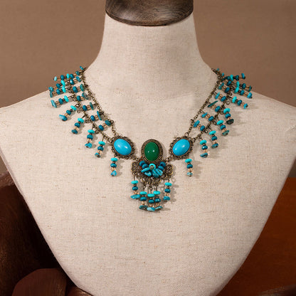 Exotic Ancient Style Hair Ornament Set | Hanfu Earrings Necklace Hair Accessory