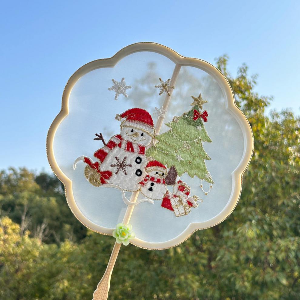 Ancient Style Tassel Round Fan — Hanfu Dance Fan for Adults & Kids