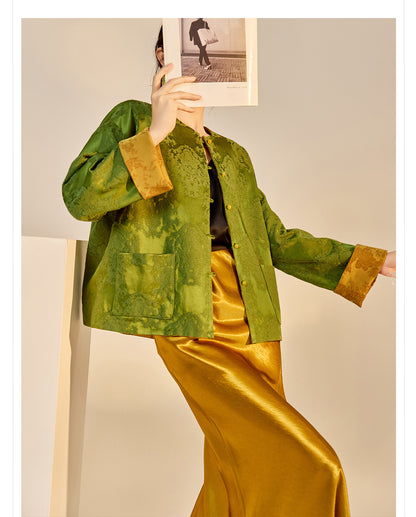 New Chinese Style Reversible Jacquard Elegant Top