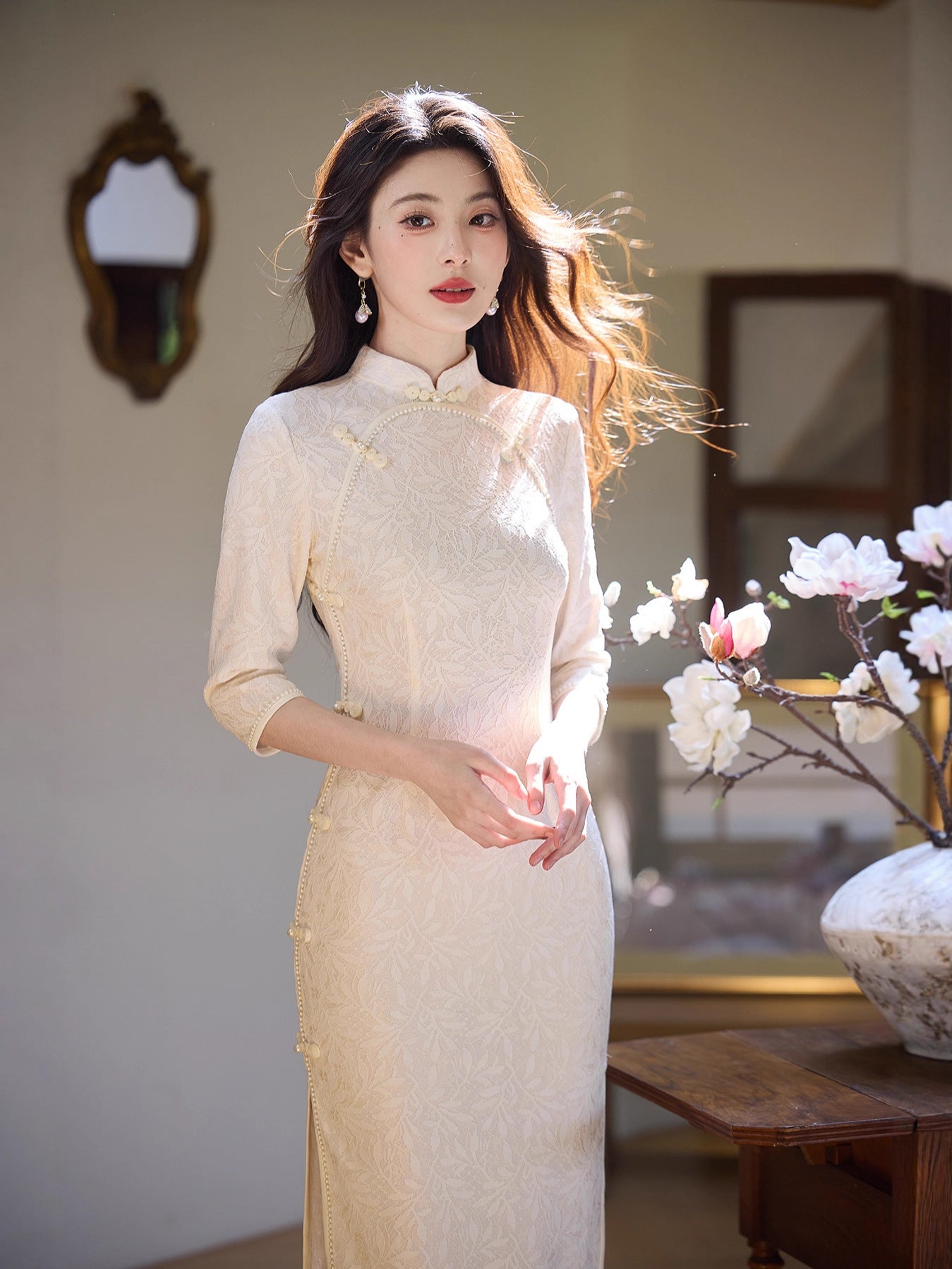 New Chinese Style Qipao – Improved Elegant Daily Engagement Dress