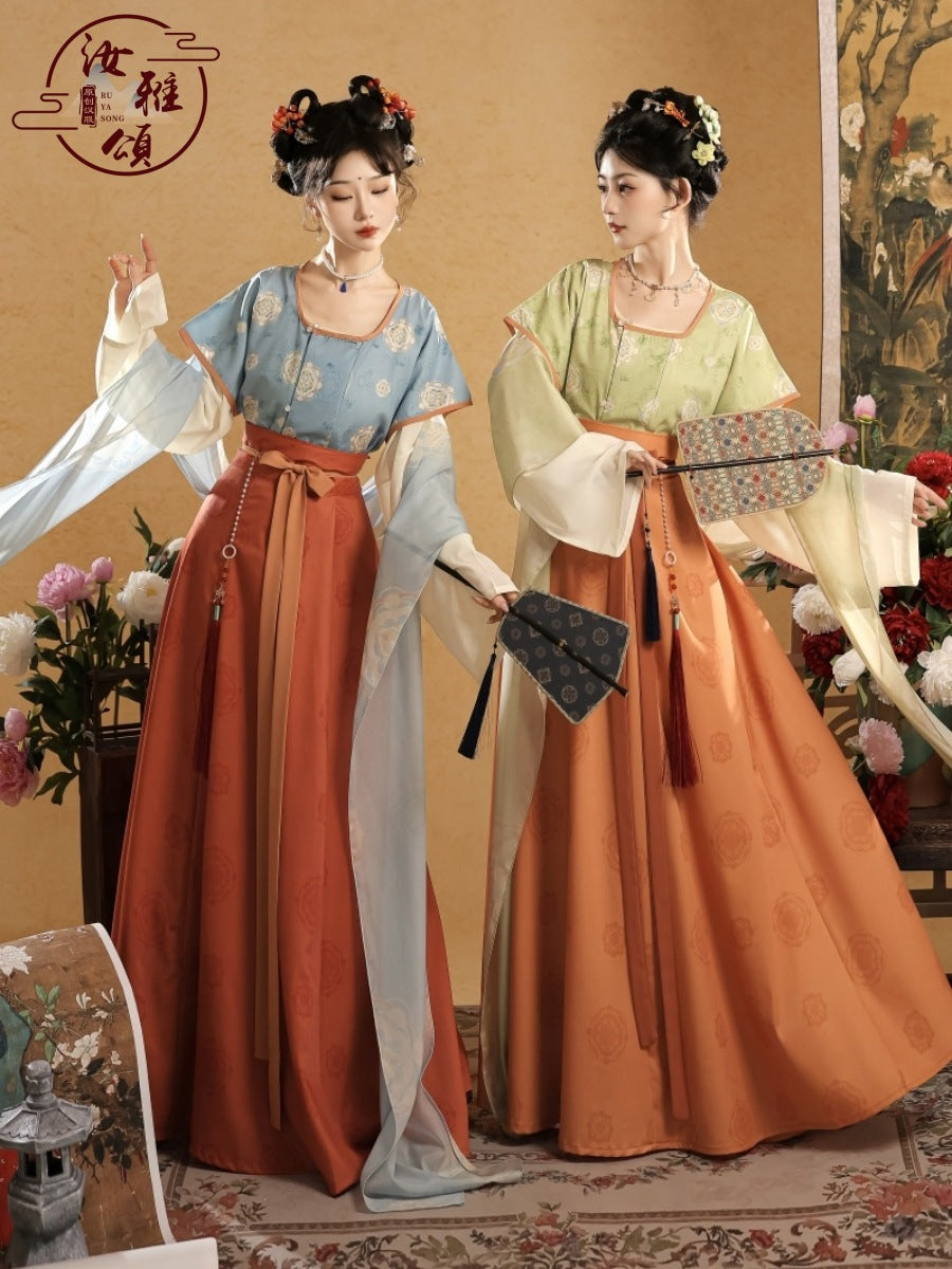Tang Dynasty Hanfu Set — Beizi Shirt & Eight-Panel Waist Skirt