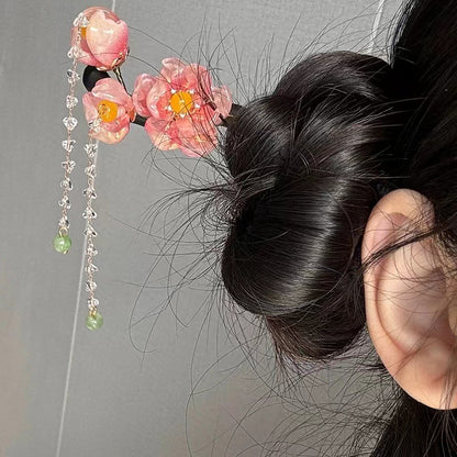 Ethnic Style Ancient Wooden Flower Hairpin High End Retro Hair Accessory