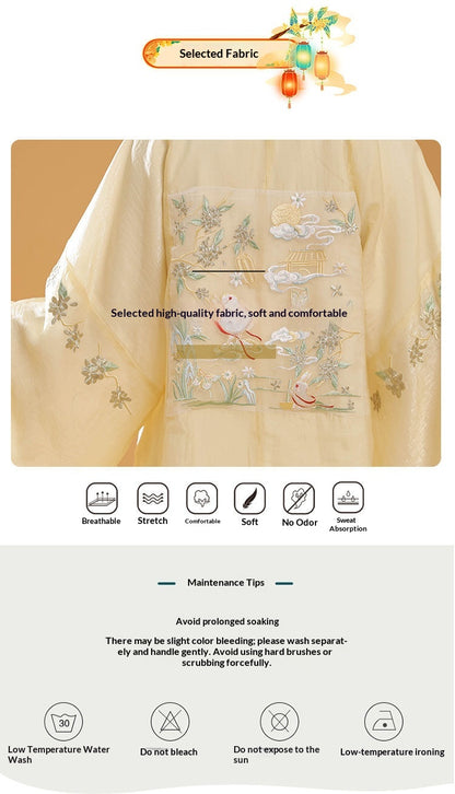Trees of Sea 2025 New Ming Hanfu Set Stand Collar Embroidered Horse Face Skirt