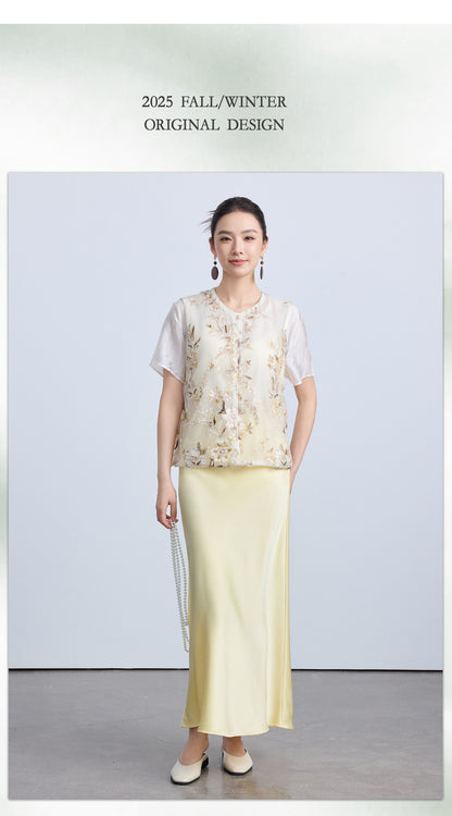 High-End Thin Organza National Style Tank Top