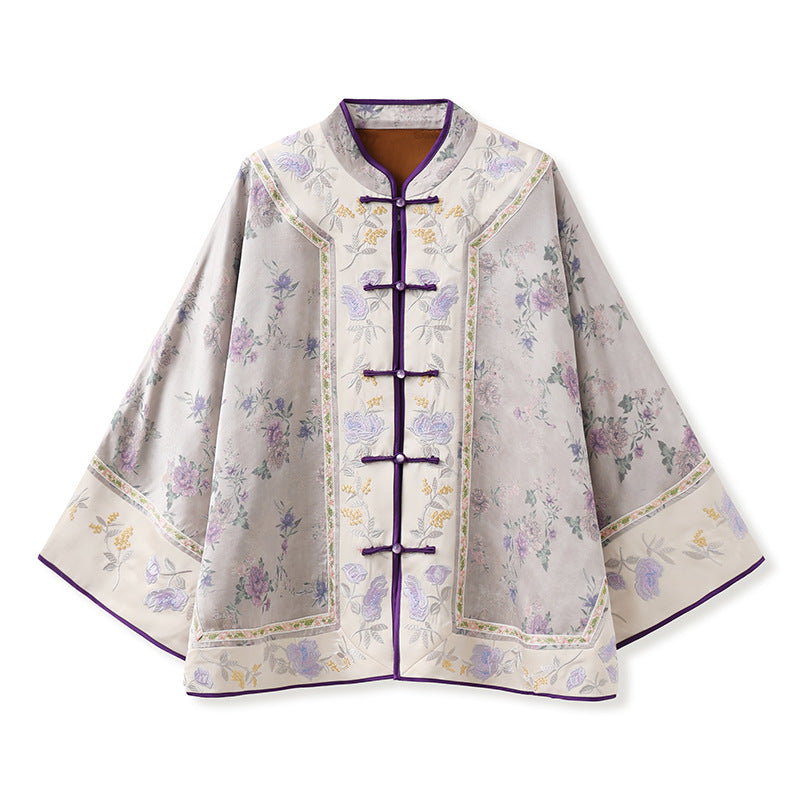 Early Autumn Silk Embroidered Retro Loose Chinese Style Jacket